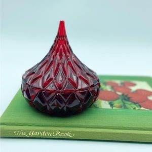 Ruby Glass Crystal Candy Dish